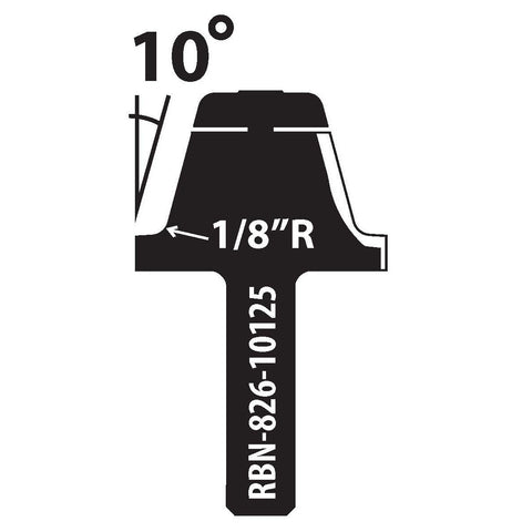 1/8" Radius x 10 Degree Bowl Profile Bit (Part no. RBN-826-10125)