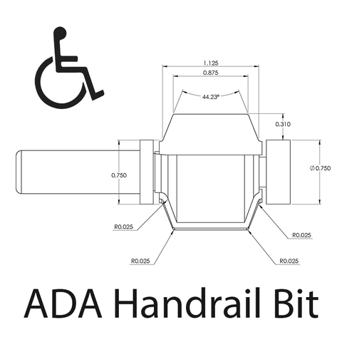 ADA Handrail Slot Bit