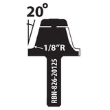 1/8" Radius x 20 Degree Bowl Profile Bit (Part no. RBN-826-20125)
