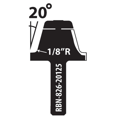 1/8" Radius x 20 Degree Bowl Profile Bit (Part no. RBN-826-20125)